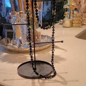 Heidi Daus Black and Green Beaded Necklace Brand New